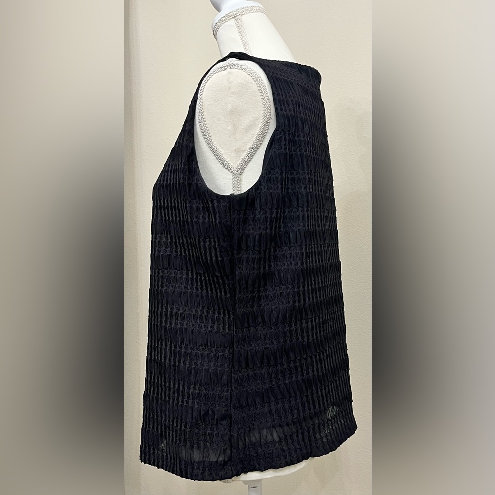 I.N. Studio Ribbed Black Sleeveless Tank 004 - Picture 5 of 6